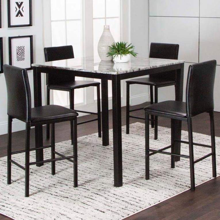 Cramco Inc Julie K2289 75 5 Piece Contemporary Faux Marble Pub